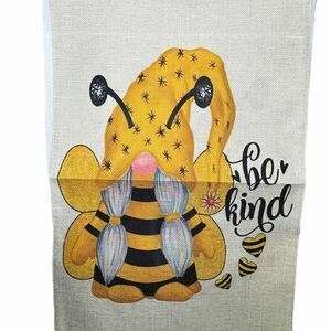 Garden flag bee gnome be kind - double sided ❤️2/$10 or 5/$20❤️